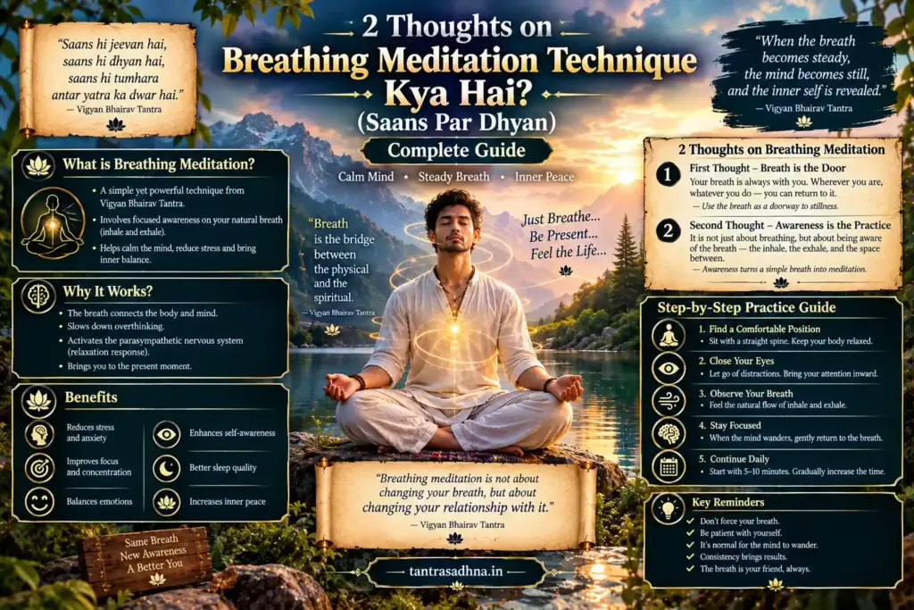 Person practicing meditation while focusing on the breath