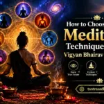 Meditator choosing between different meditation practices