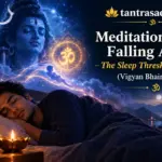 Person meditating peacefully while transitioning toward sleep