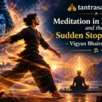 Person practicing mindful movement followed by a moment of complete stillness