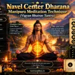 Meditator focusing awareness on the navel center