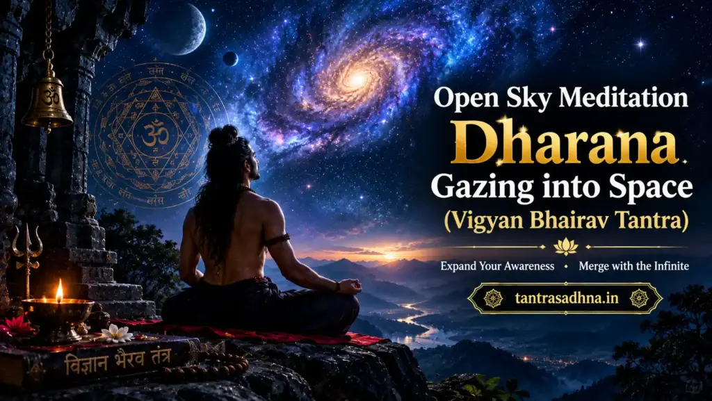 Person meditating while gazing into the open sky