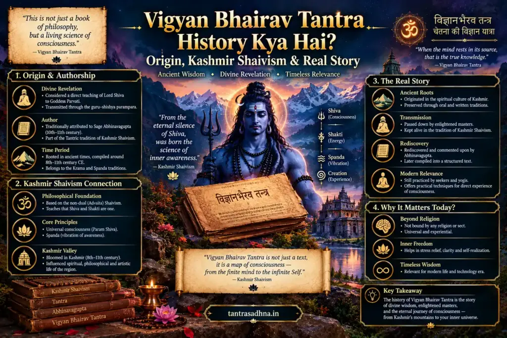Ancient Indian spiritual tradition representing Vigyan Bhairav Tantra and Kashmir Shaivism