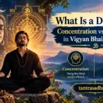 Meditator focusing attention on a single point during Dharana